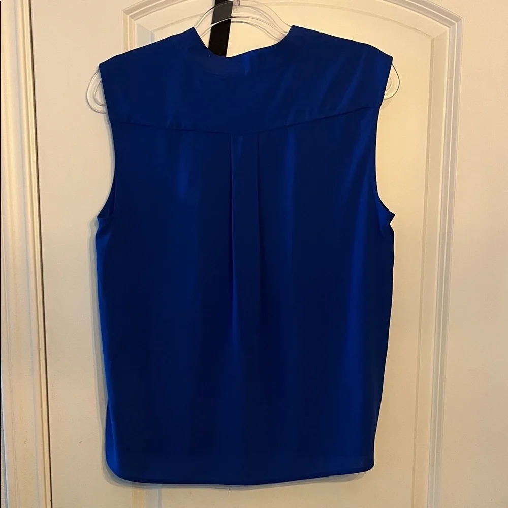 Calvin Klein Women's Royal Blue V Neck Blouse - Picture 3 of 10